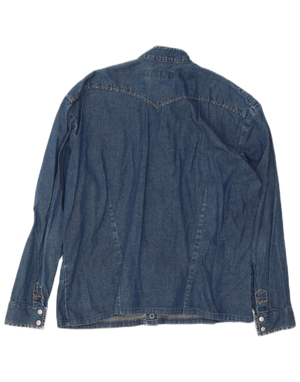 Diesel Womens Denim Shirt Small Blue Cotton
