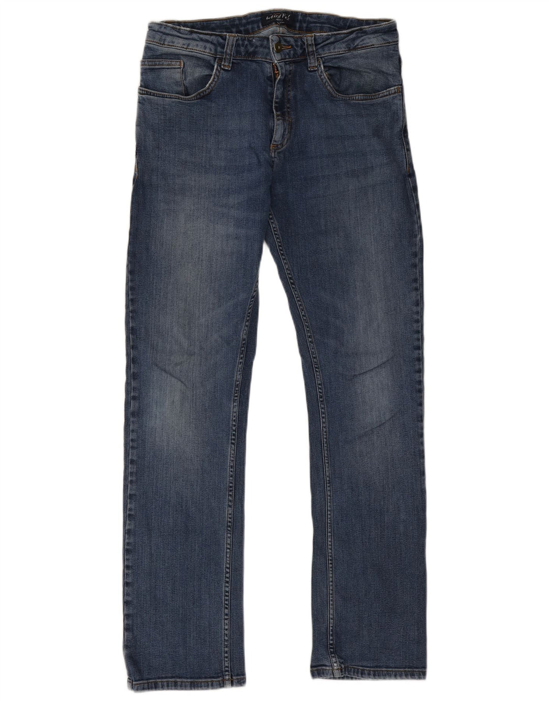 Weird Fish Mens Straight Jeans W32 L30 Blue Cotton