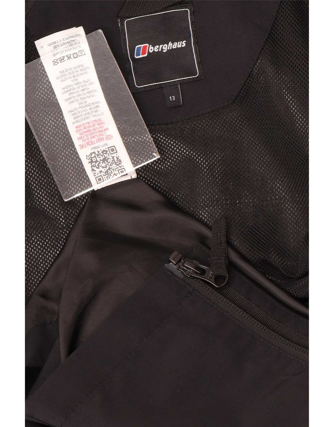 Berghaus Boys Hooded Rain Jacket 12-13 Years Black Polyester