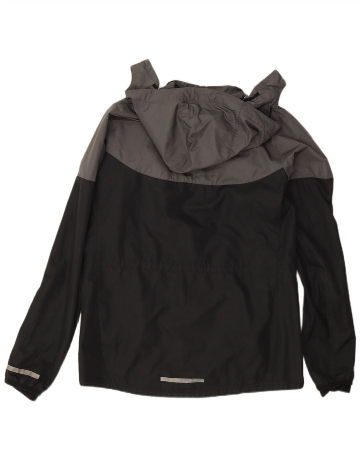 Nike Womens Hooded Rain Jacket UK 16 Large Grey Colourblock Polyester