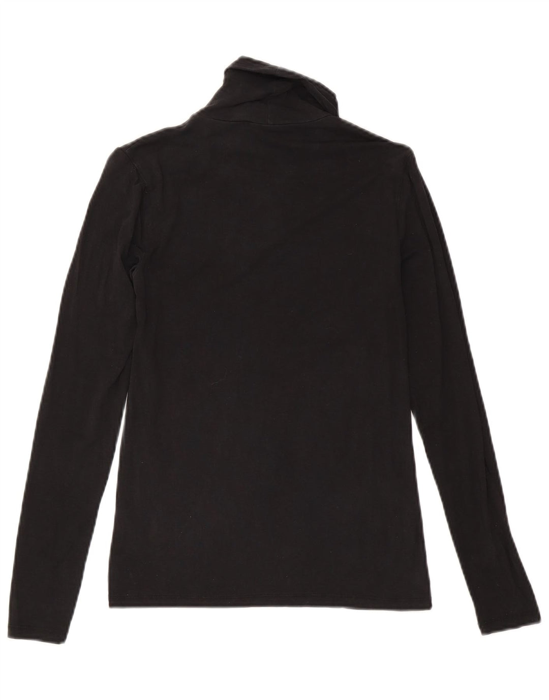 Massimo Dutti Womens Top Long Sleeve UK 8 Small Black Lyocell