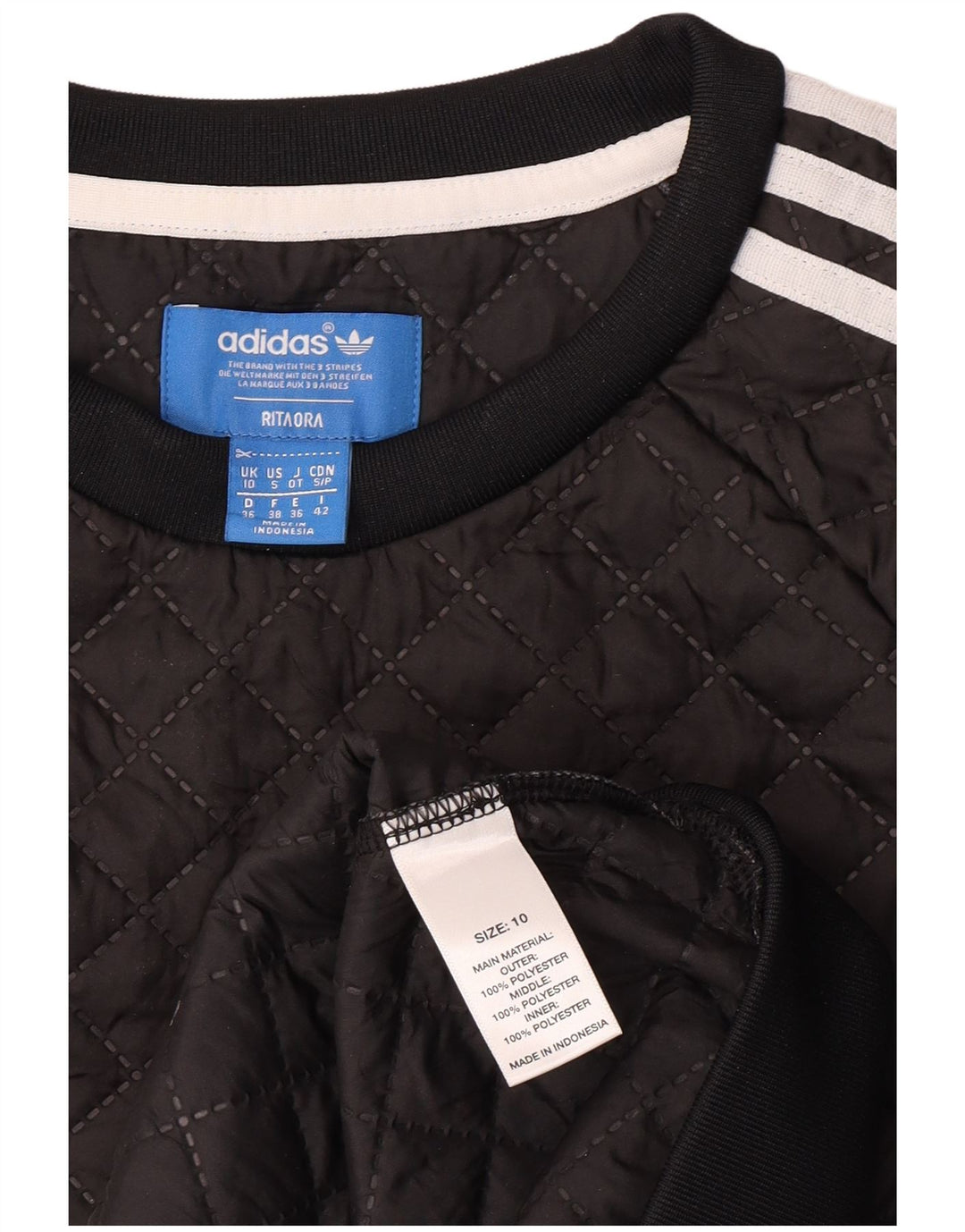 Adidas Womens Rita Ora Graphic Sweatshirt Jumper UK 10 Small Black