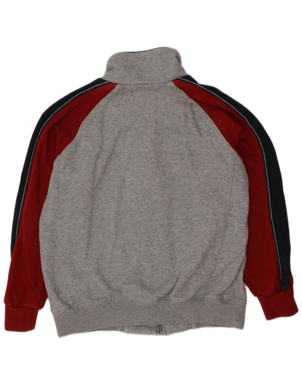 CHAMPION Boys Graphic Tracksuit Top Jacket 5-6 Years XS Grey Colourblock