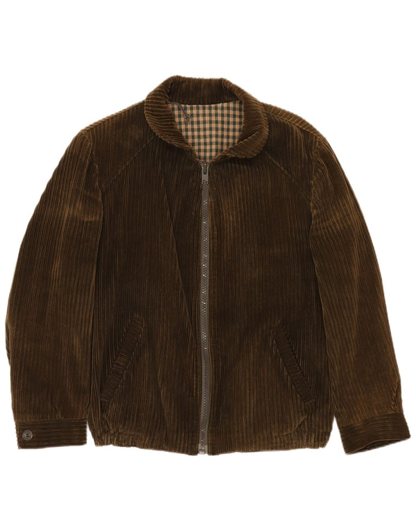 VINTAGE Mens Corduroy Jacket UK 40 Large Brown Cotton