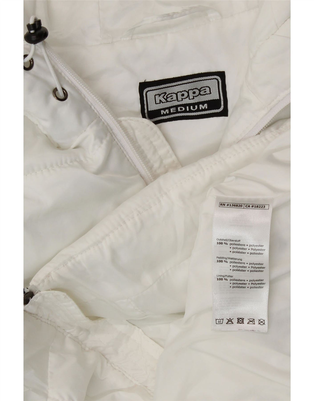 Kappa Womens Hooded Longline Padded Gilet UK 12 Medium White Polyester