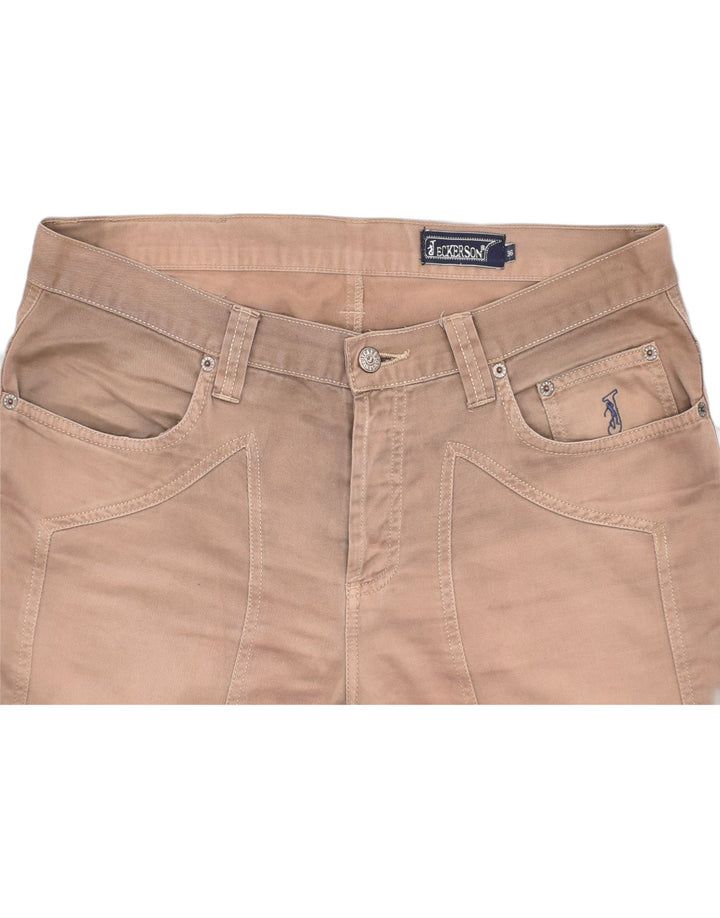 JECKERSON Mens Slim Casual Trousers W36 L28 Brown Cotton | Vintage | Thrift | Second-Hand | Used Clothing | Messina Hembry 