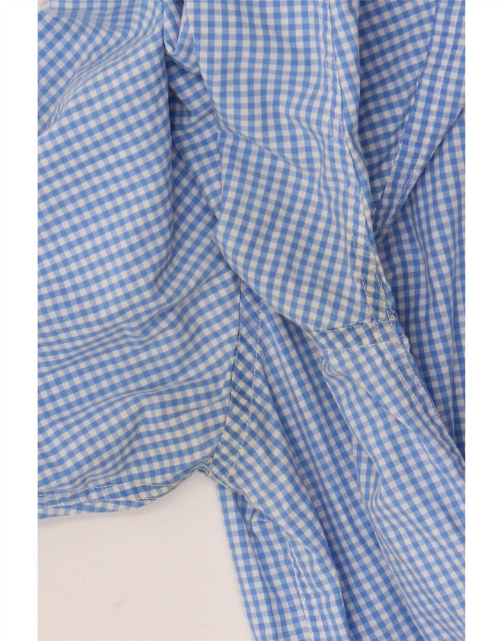 Nautica Mens Shirt Small Blue Gingham Cotton