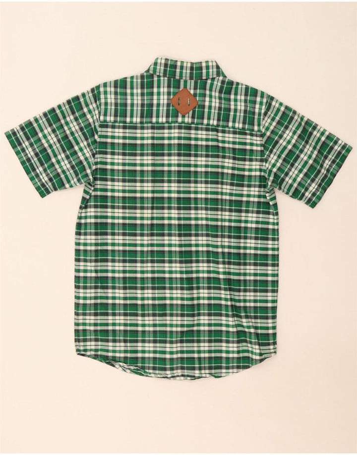 CARHARTT Mens Short Sleeve Shirt Small Green Check Cotton