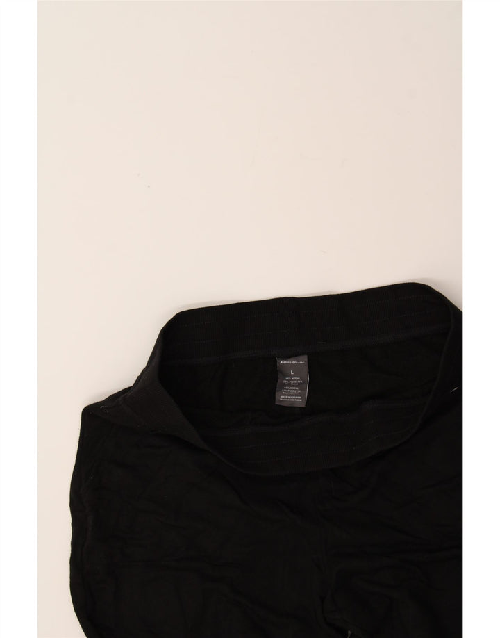 EDDIE BAUER Womens Tracksuit Trousers Joggers UK 16 Large  Black Polyester Vintage Eddie Bauer and Second-Hand Eddie Bauer from Messina Hembry 