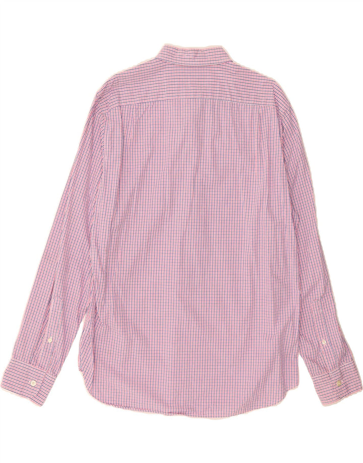J. CREW Mens Tailored Shirt Large Pink Check Cotton Vintage J. Crew and Second-Hand J. Crew from Messina Hembry 