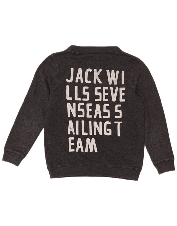 JACK WILLS Womens Graphic Oversized Sweatshirt Jumper UK 8 Small Grey