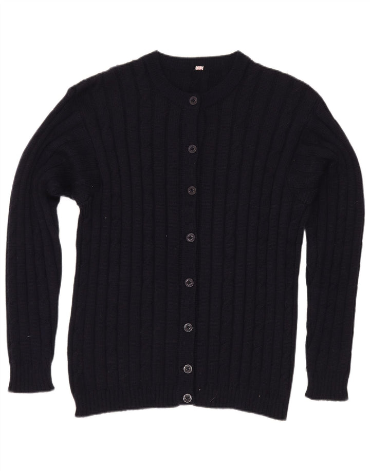 Vintage Womens Cardigan Sweater UK 12 Medium Navy Blue