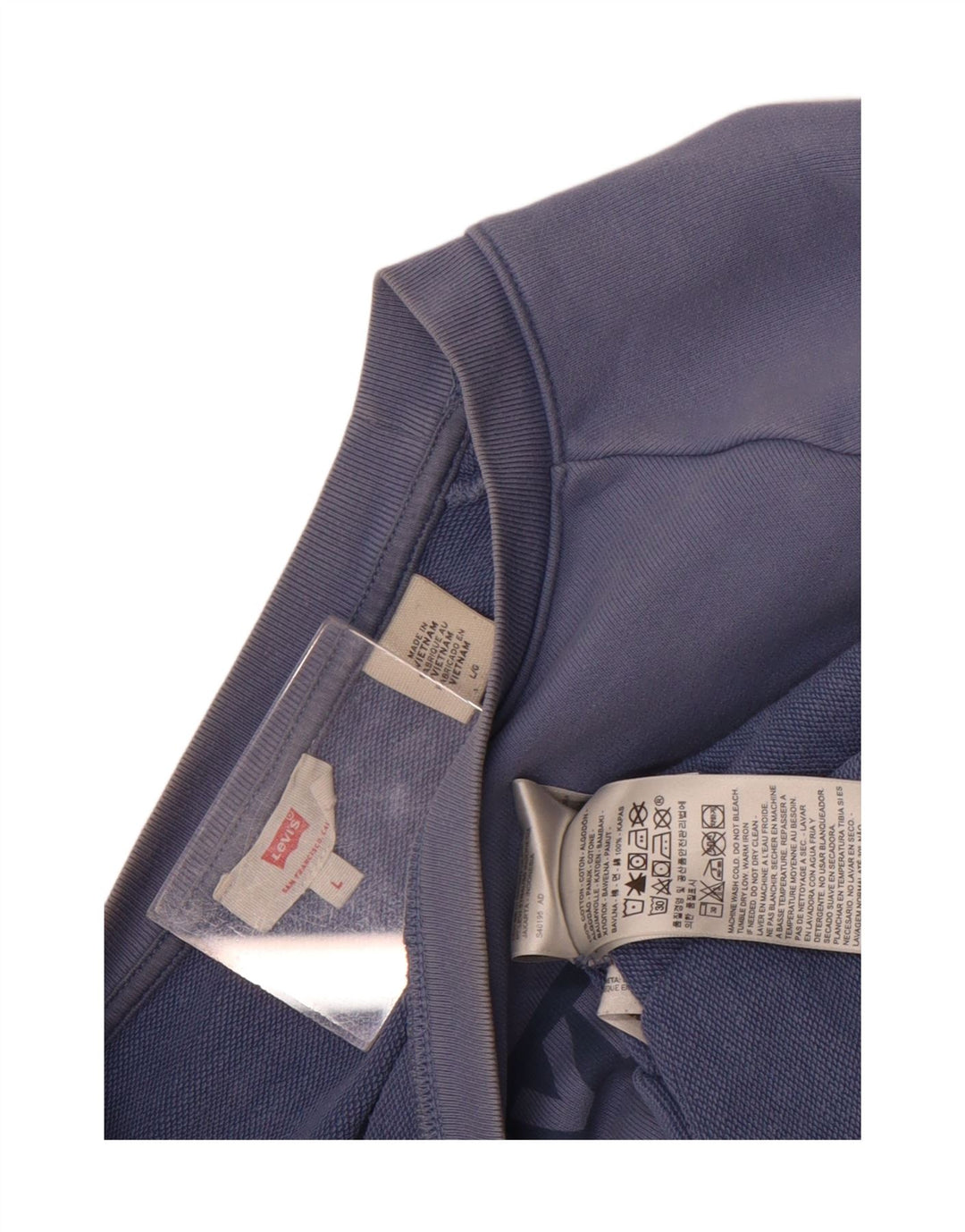 Levi's Womens Oversized Crop Graphic Sweatshirt Jumper UK 16 Large Blue