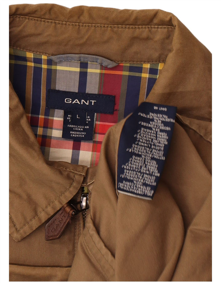 Gant Mens Bomber Jacket UK 40 Large Brown Cotton