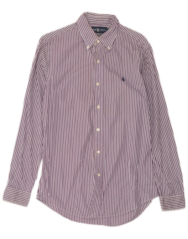 Ralph Lauren Mens Custom Fit Shirt Small Purple Striped Cotton