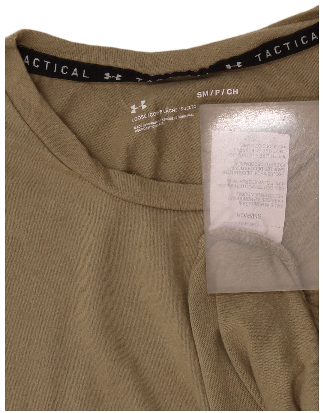 UNDER ARMOUR Mens T-Shirt Top Small Khaki Cotton