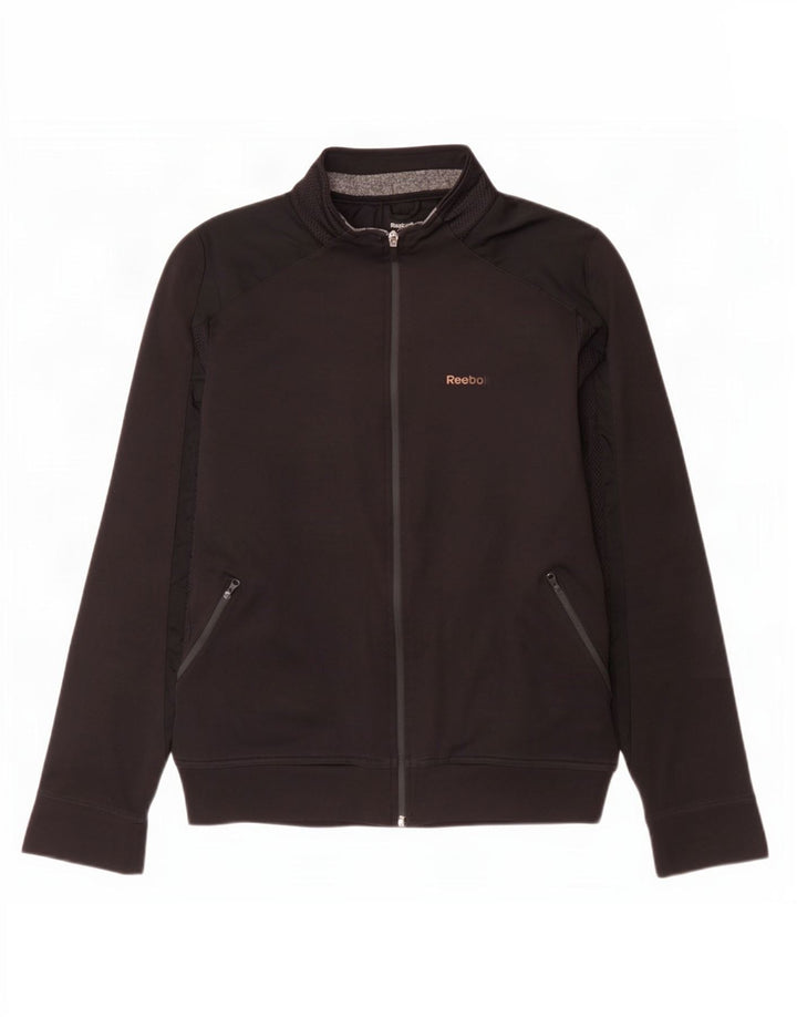 Reebok Mens Graphic Tracksuit Top Jacket Small Black Polyester