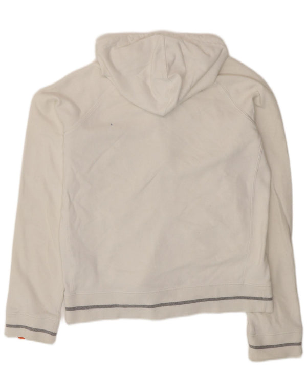 Nike Womens Zip Hoodie Sweater UK 14/16 Large White Cotton