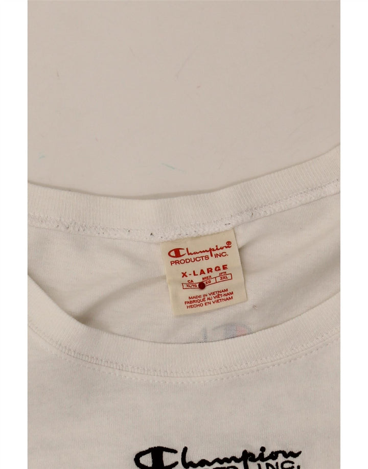 CHAMPION Mens Graphic T-Shirt Top XL White Vintage Champion and Second-Hand Champion from Messina Hembry 