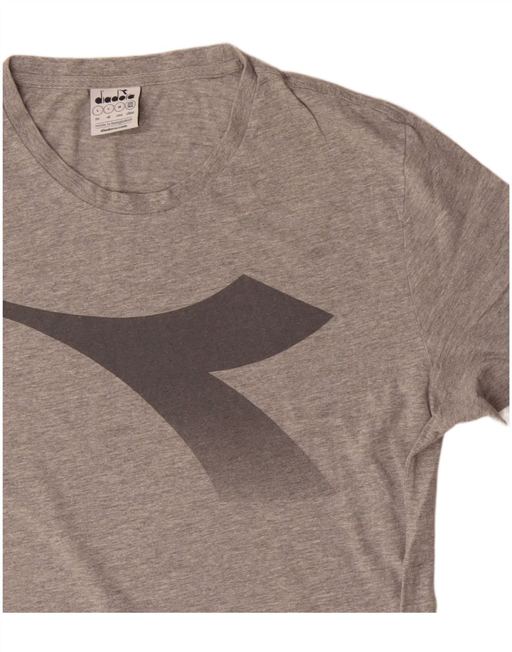 Diadora Mens Graphic T-Shirt Top Large Grey