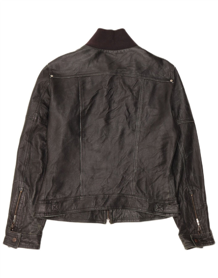MOTIVI Womens Leather Jacket UK 14 Medium Black