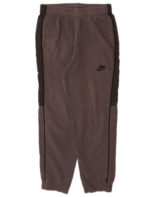 NIKE Boys Tracksuit Trousers Joggers 13-14 Years XL Grey Colourblock