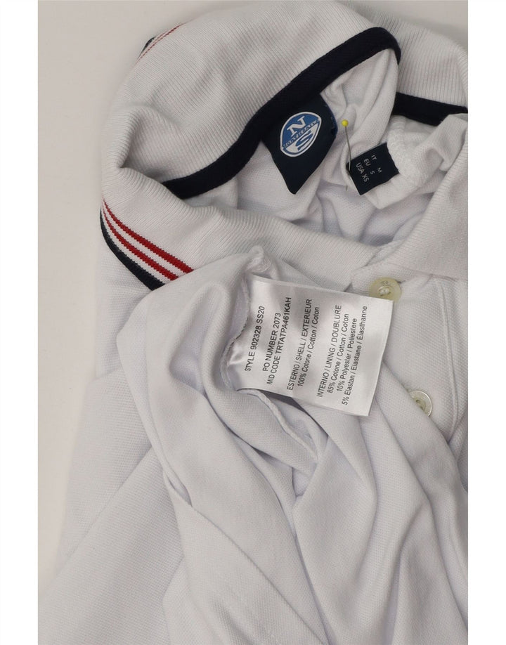 North Sails Mens Graphic Polo Shirt Small White Cotton