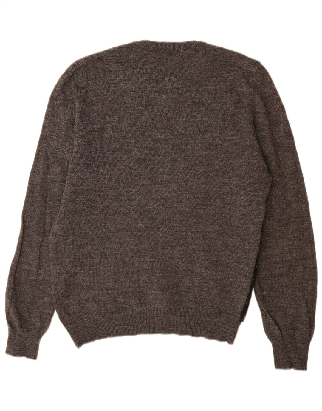 Zara Mens Crew Neck Jumper Sweater Medium Grey Colourblock Acrylic