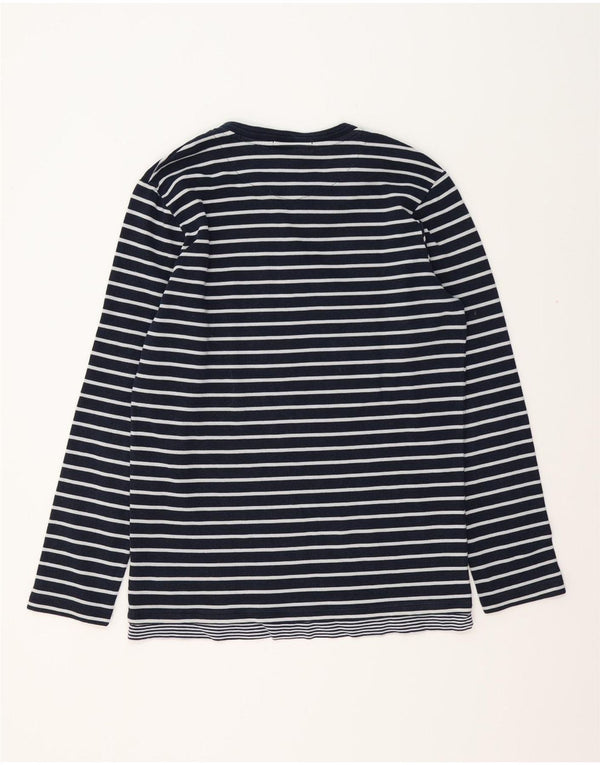 SCOTCH & SODA Mens Top Long Sleeve Large Navy Blue Striped Cotton