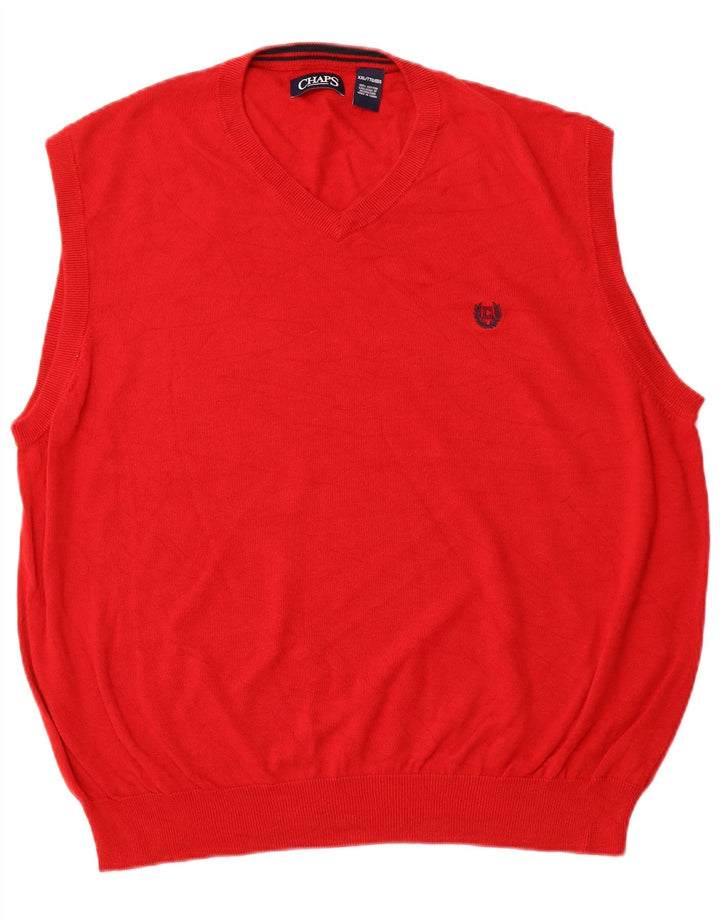 CHAPS Mens Vest Tank Top 2XL Red Cotton