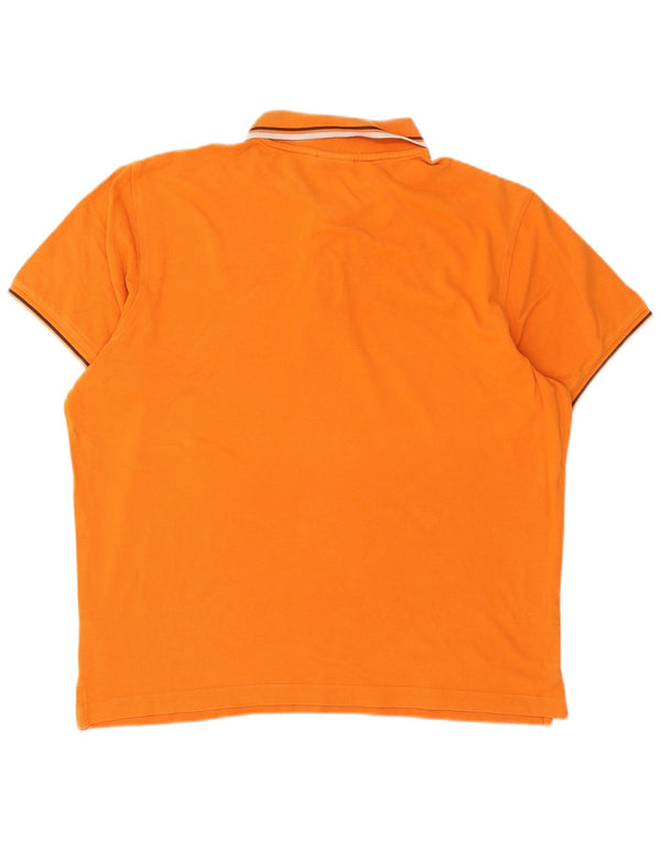 LOTTO Mens Polo Shirt Large Orange Cotton