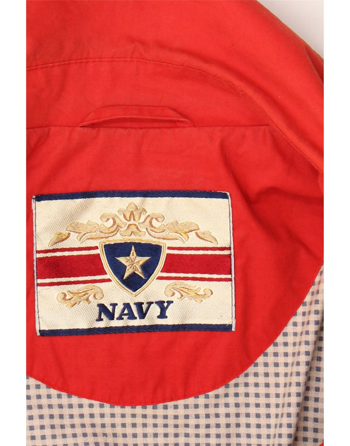 NAVY Womens Double Breasted Coat UK 20 2XL Red Polyester Vintage Navy and Second-Hand Navy from Messina Hembry 