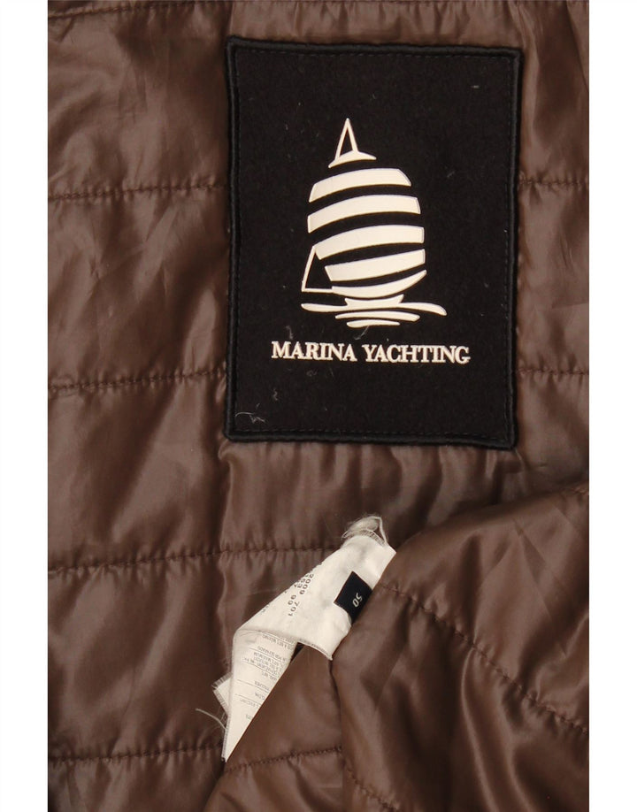 MARINA YACHTING Mens Bomber Jacket IT 50 Large Brown Polyester Vintage Marina Yachting and Second-Hand Marina Yachting from Messina Hembry 