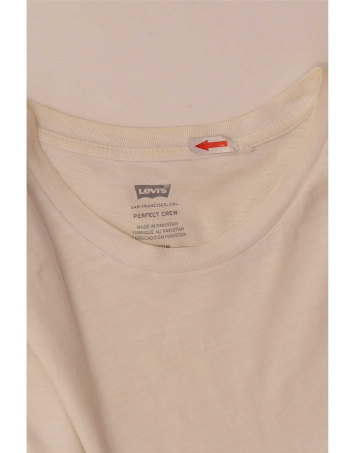 Levi's Womens T-Shirt Top UK 14 Medium White Cotton