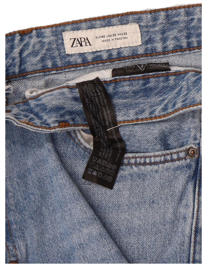 Zara Mens Straight Jeans EU 42 Large W32 L32 Blue Cotton