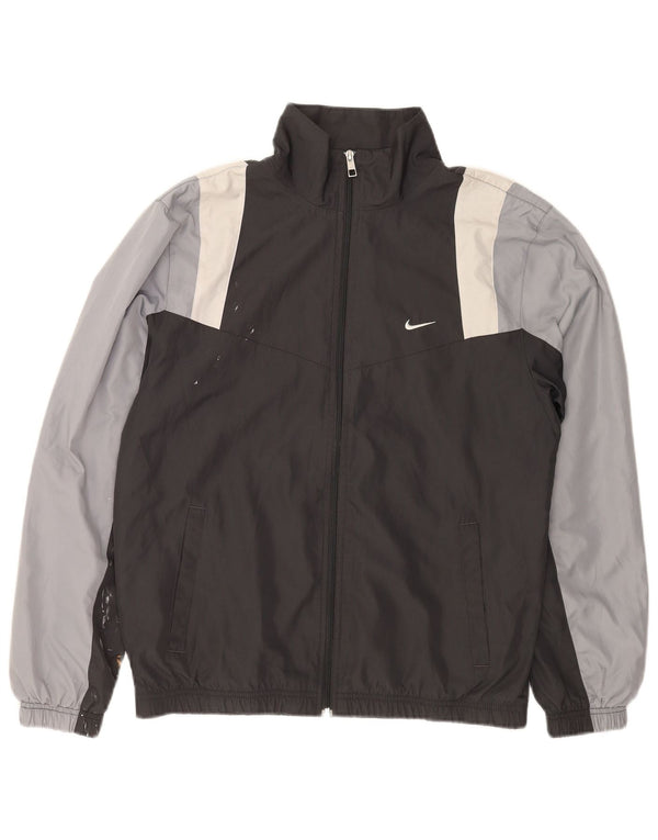 Nike Mens Tracksuit Top Jacket Medium Grey Colourblock Polyester