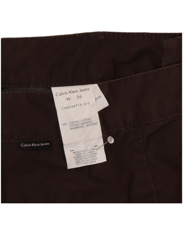Calvin Klein Mens Chino Shorts W36 Large Brown Cotton