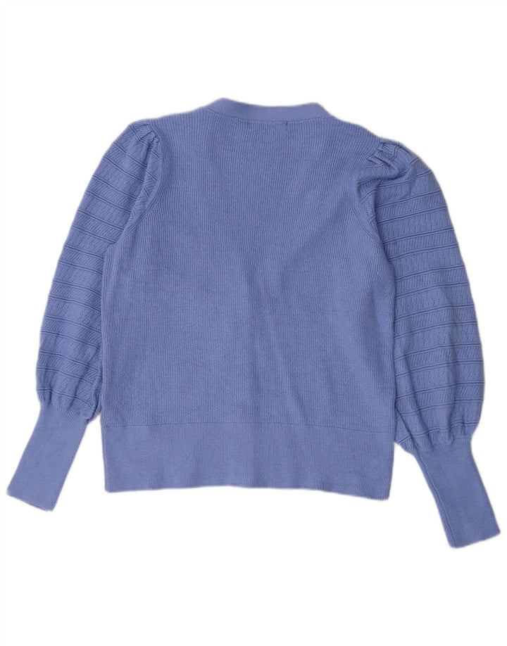 Marks & Spencer Womens Cardigan Sweater UK 12 Medium Blue Viscose