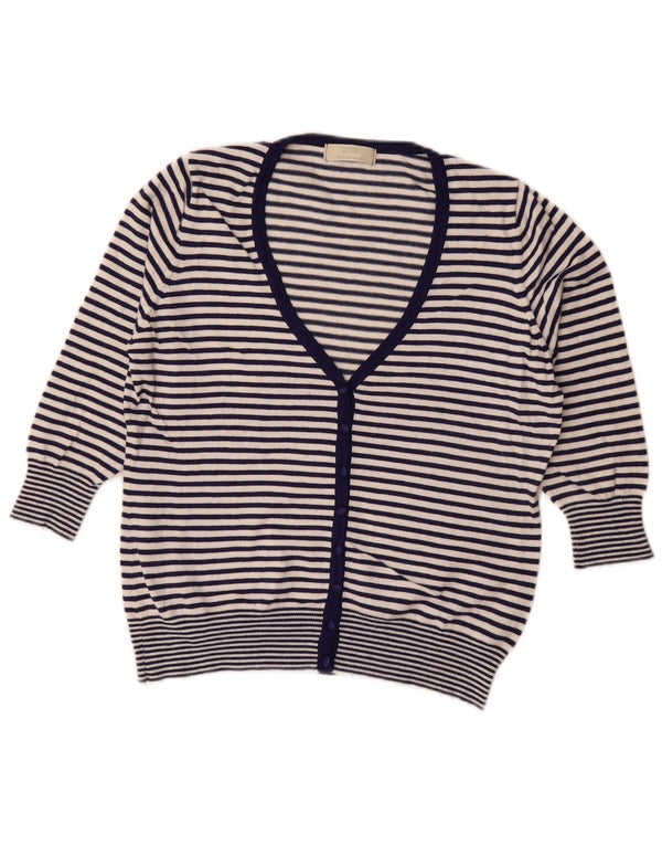 Marks & Spencer Womens Cardigan Sweater UK 14 Medium Navy Blue Nautical