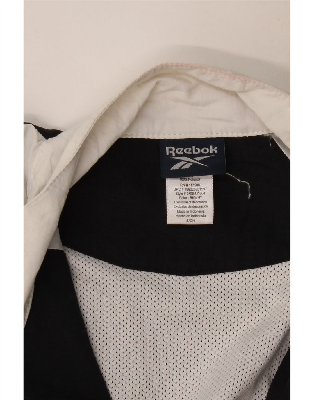 REEBOK Mens Tracksuit Top Jacket Small Black Colourblock Polyester