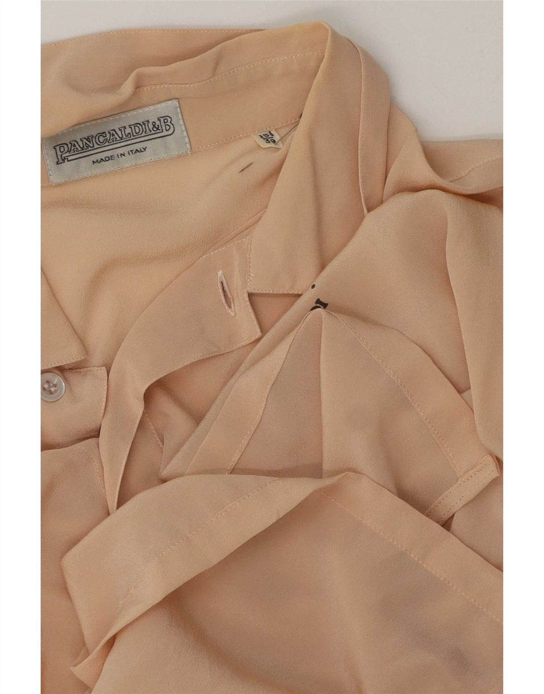 Pancaldi & B Mens Short Sleeve Shirt Size 15 1/2 39 Medium Beige