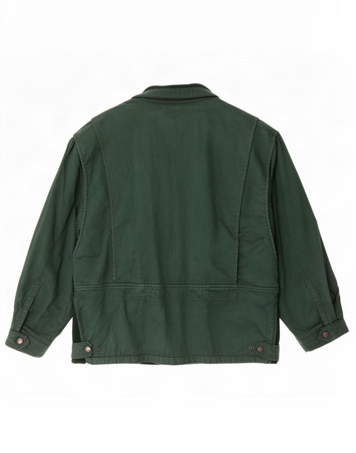 Marlboro Mens Bomber Jacket IT 50 Large Green Colourblock Cotton