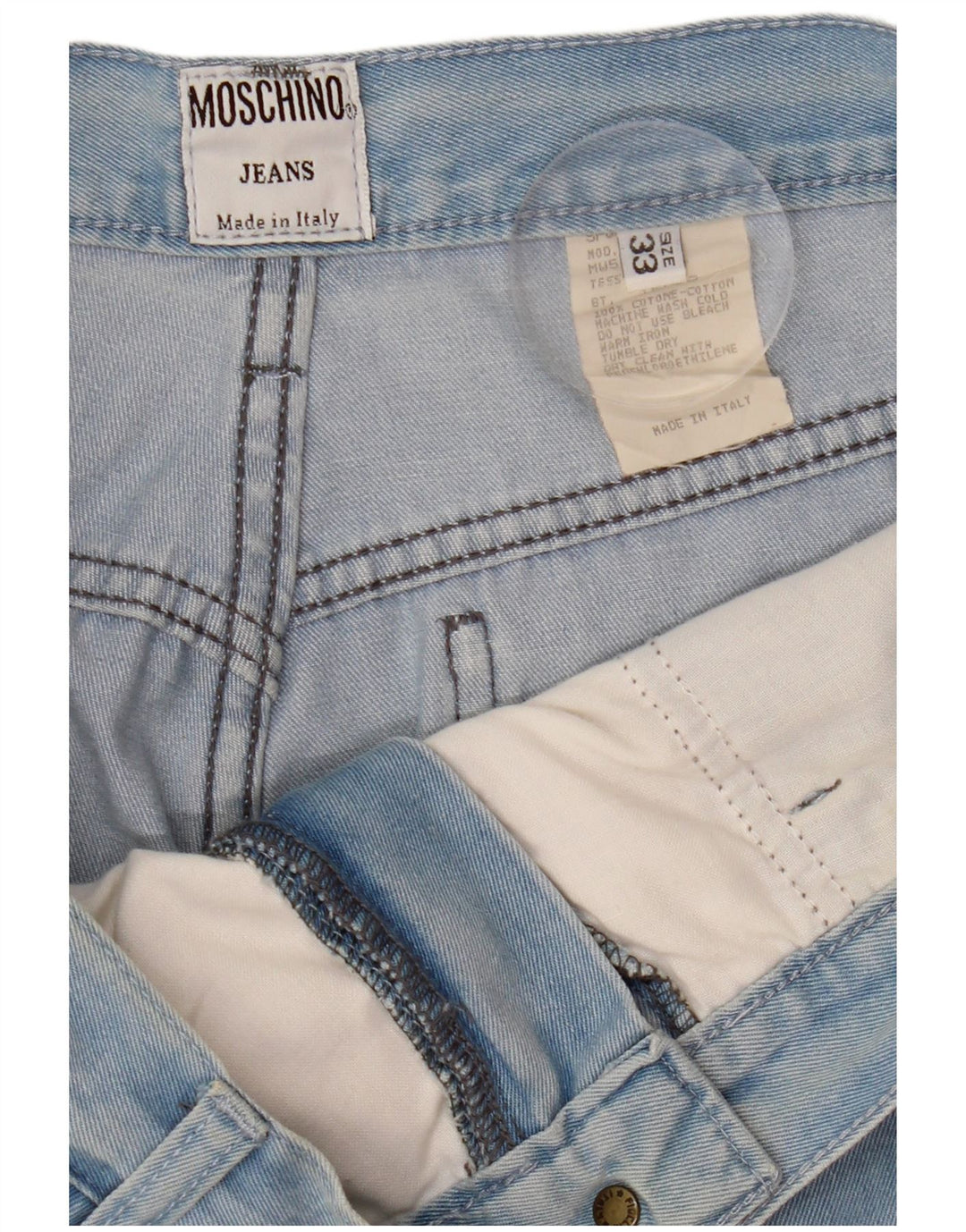 MOSCHINO Womens High Waist Tapered Jeans W33 L27 Blue Cotton