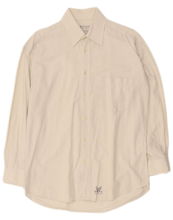 Avirex Mens Shirt Large Off White Cotton