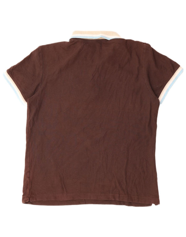 LOTTO Mens Polo Shirt Large Brown Cotton