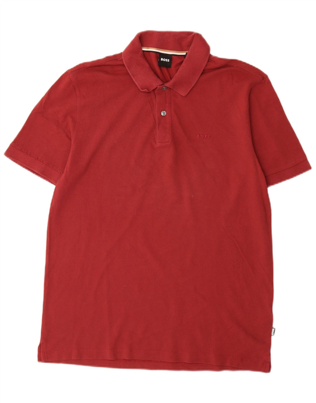 HUGO BOSS Mens Polo Shirt Large Burgundy Cotton