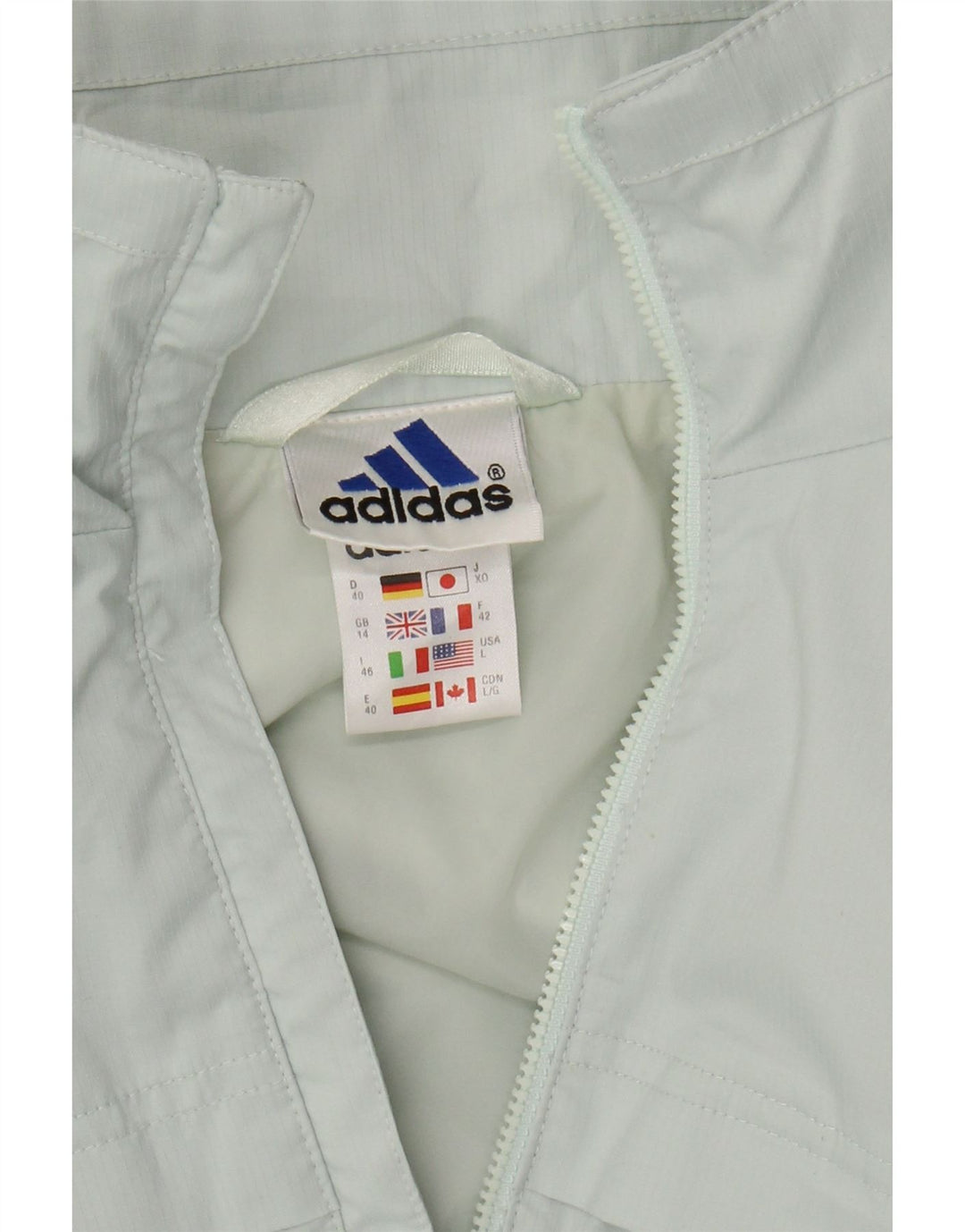 ADIDAS Womens Tracksuit Top Jacket UK 14 Large Turquoise Polyester