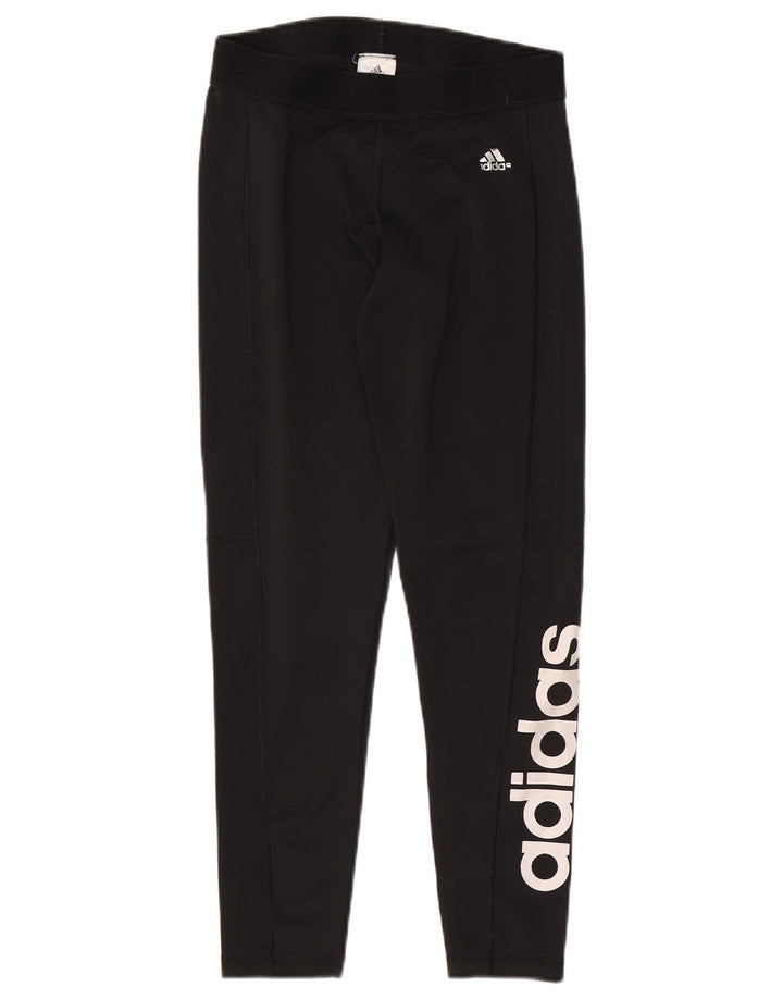 Adidas Womens Graphic Leggings UK 12/14 Medium  Black Polyester
