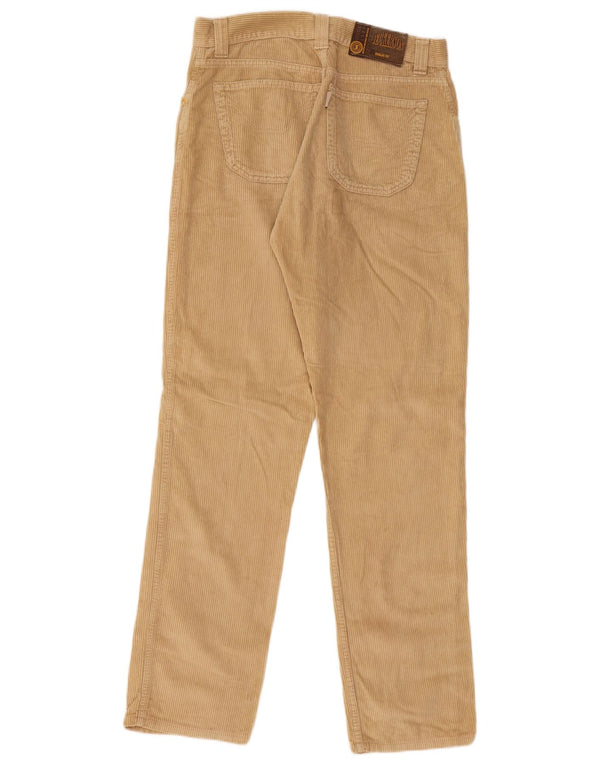 Jeckerson Mens Straight Corduroy Trousers W36 L32 Beige Cotton