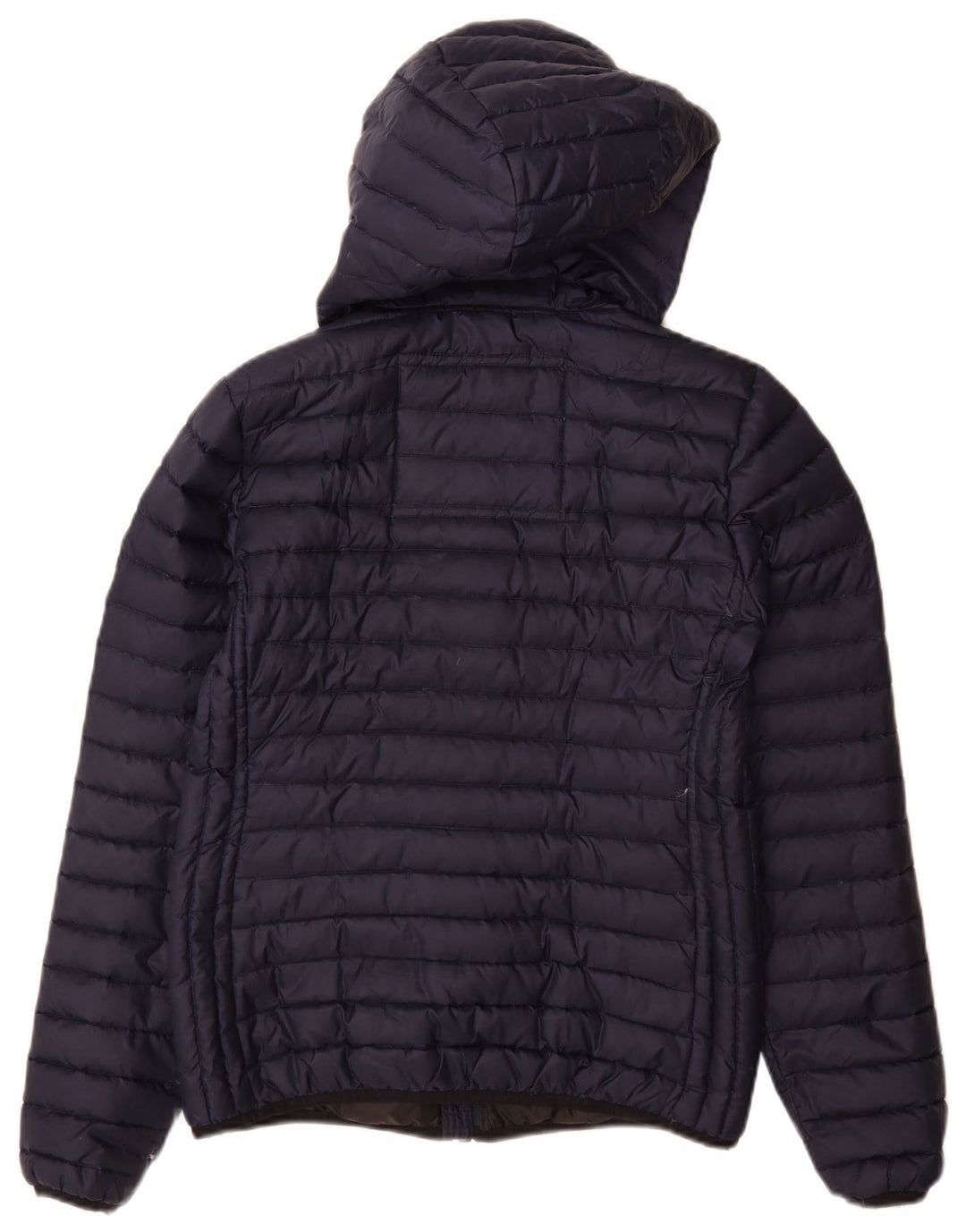 Superdry Womens Hooded Padded Jacket UK 14 Medium Navy Blue Polyester